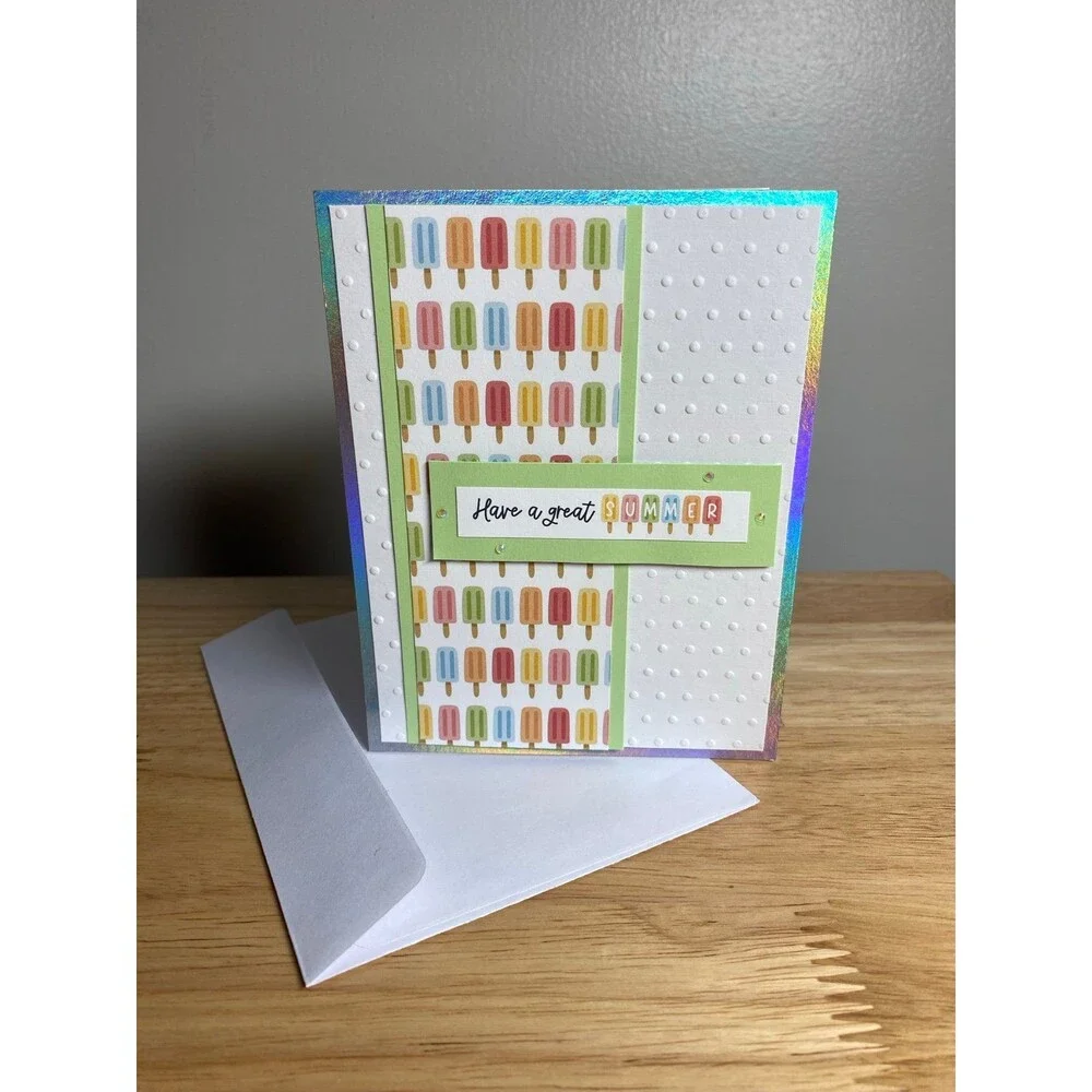 Handmade Summer Blank Greeting Card A2 & Envelope